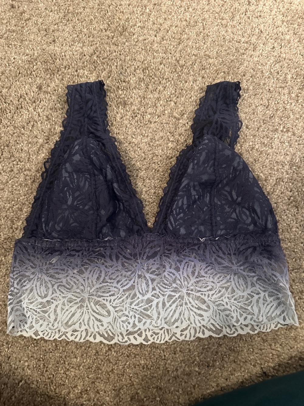 aerie Ombre Navy to White Lace Bralette